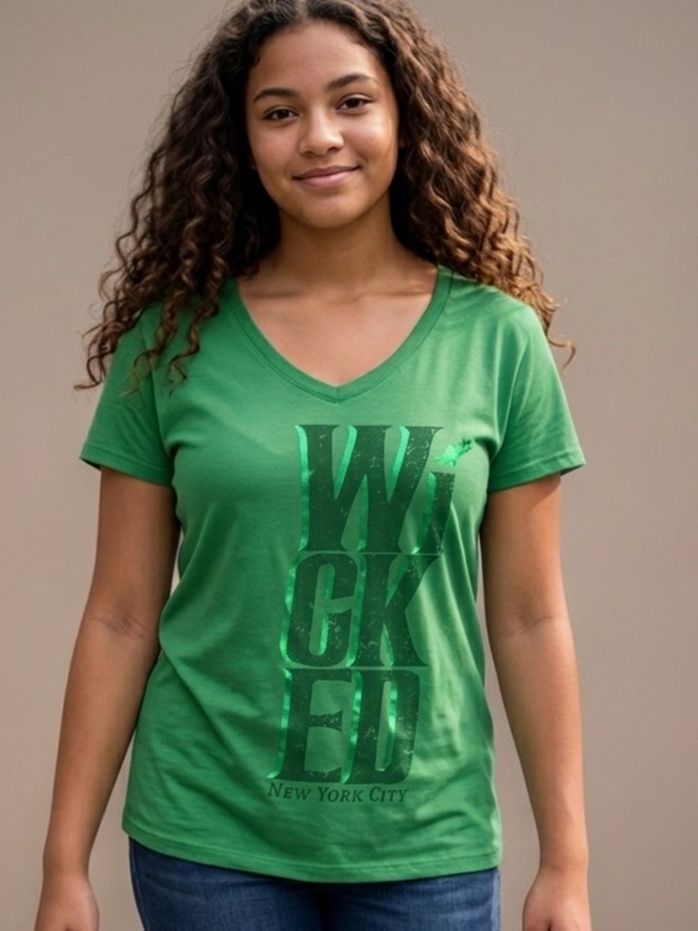 WICKED The Musical Graphic Tee – Broadway New York City M 19.5” p2p Green